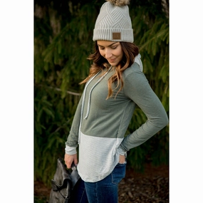 Striped Trim Hoodie Premium Quality