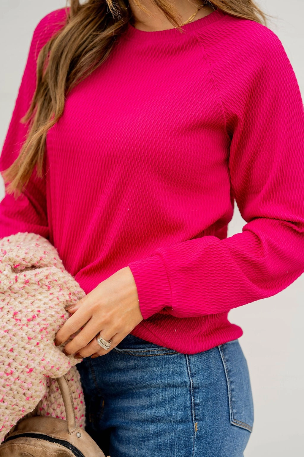 Comfy Mood good for gym sessions Woven Textured Sweatshirt