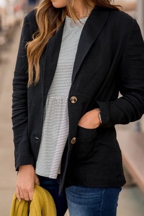 Gauze Textured Blazer FlexFoldPackaging