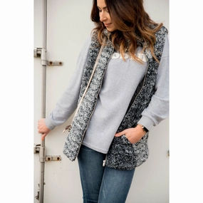 Neutral palette Easy Clean Material Hint of Color Sherpa Vest