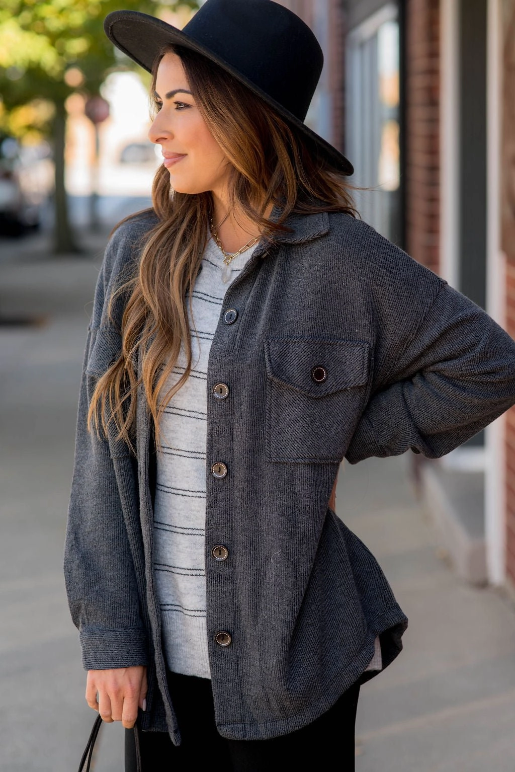 Subtle Textured Shacket Strong Stitches