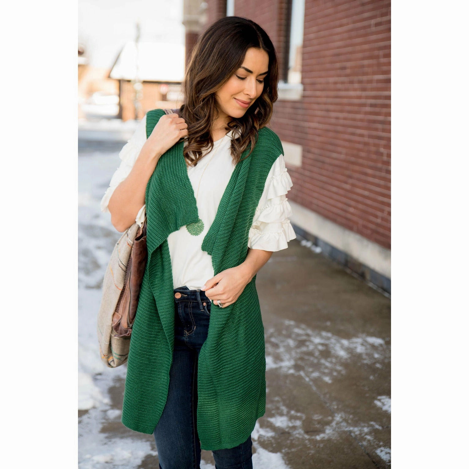 Sweater Kimono Vest Long Length