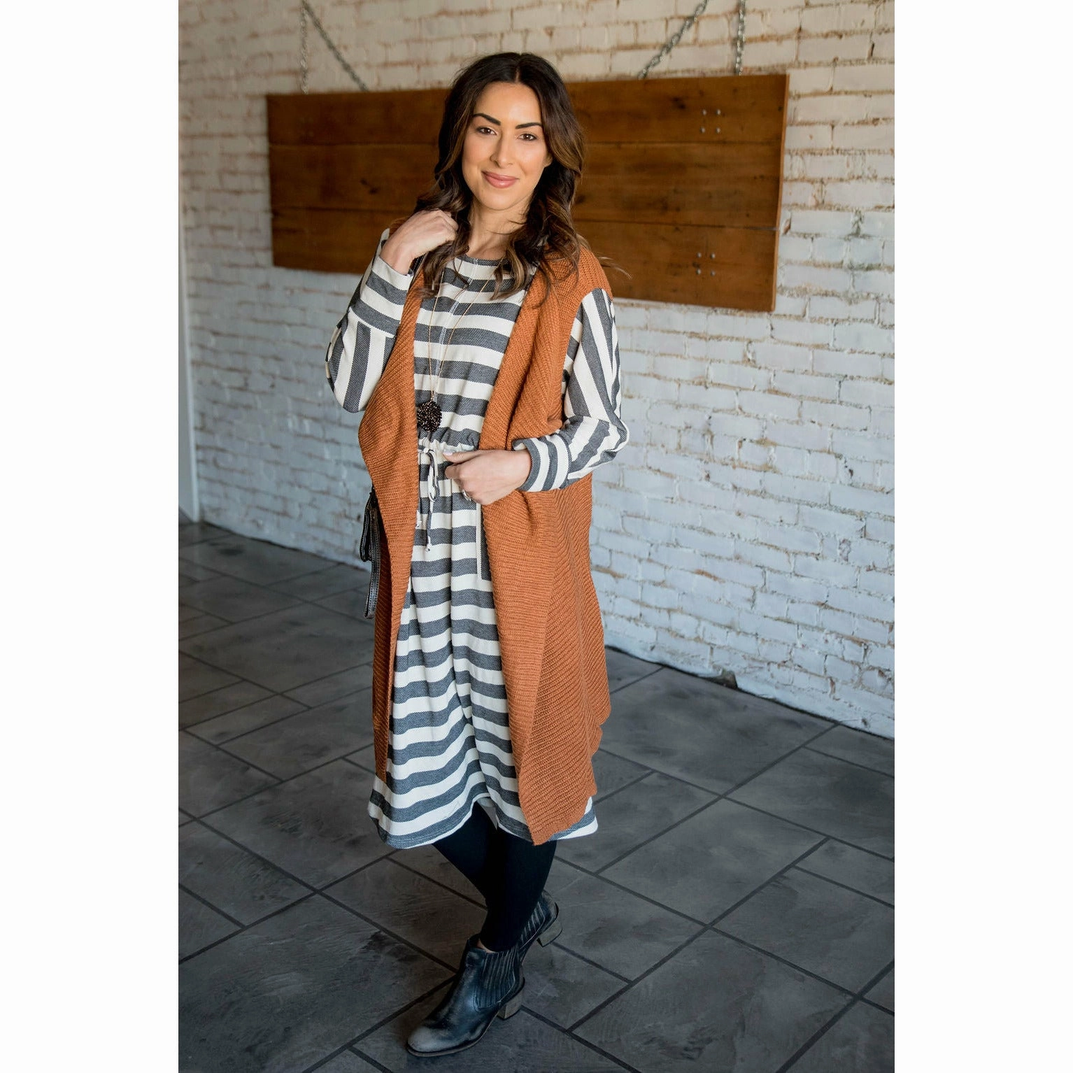 Two Way Zipper Seamless Edge Finishing Sweater Kimono Vest