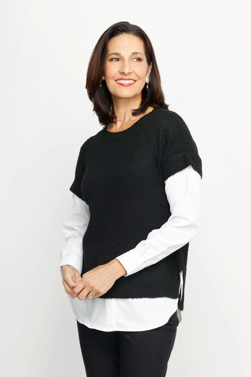 Ten Oh 8 Combo Sweater Vest & Shirt Trendy Look