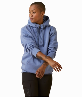 Relax Fit Wear Minimal Fit Ariat Women??s Rebar Graphic Hoodie- Colony Blue Heather