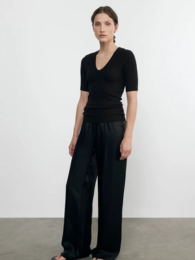 Textured Knit Half Sleeve U Reinforced Stress Points