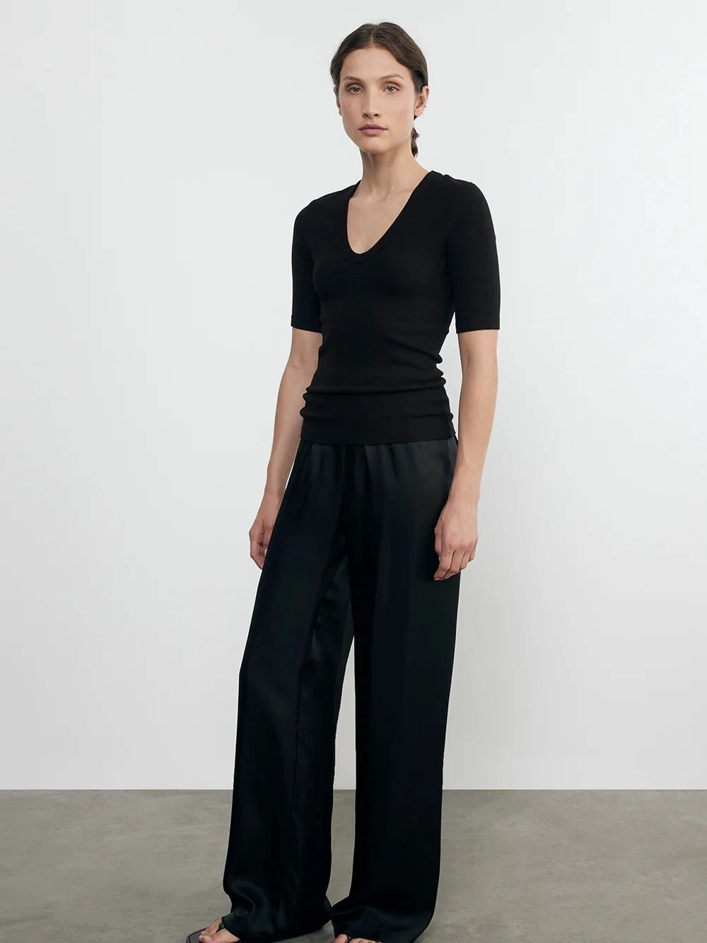 Textured Knit Half Sleeve U Reinforced Stress Points