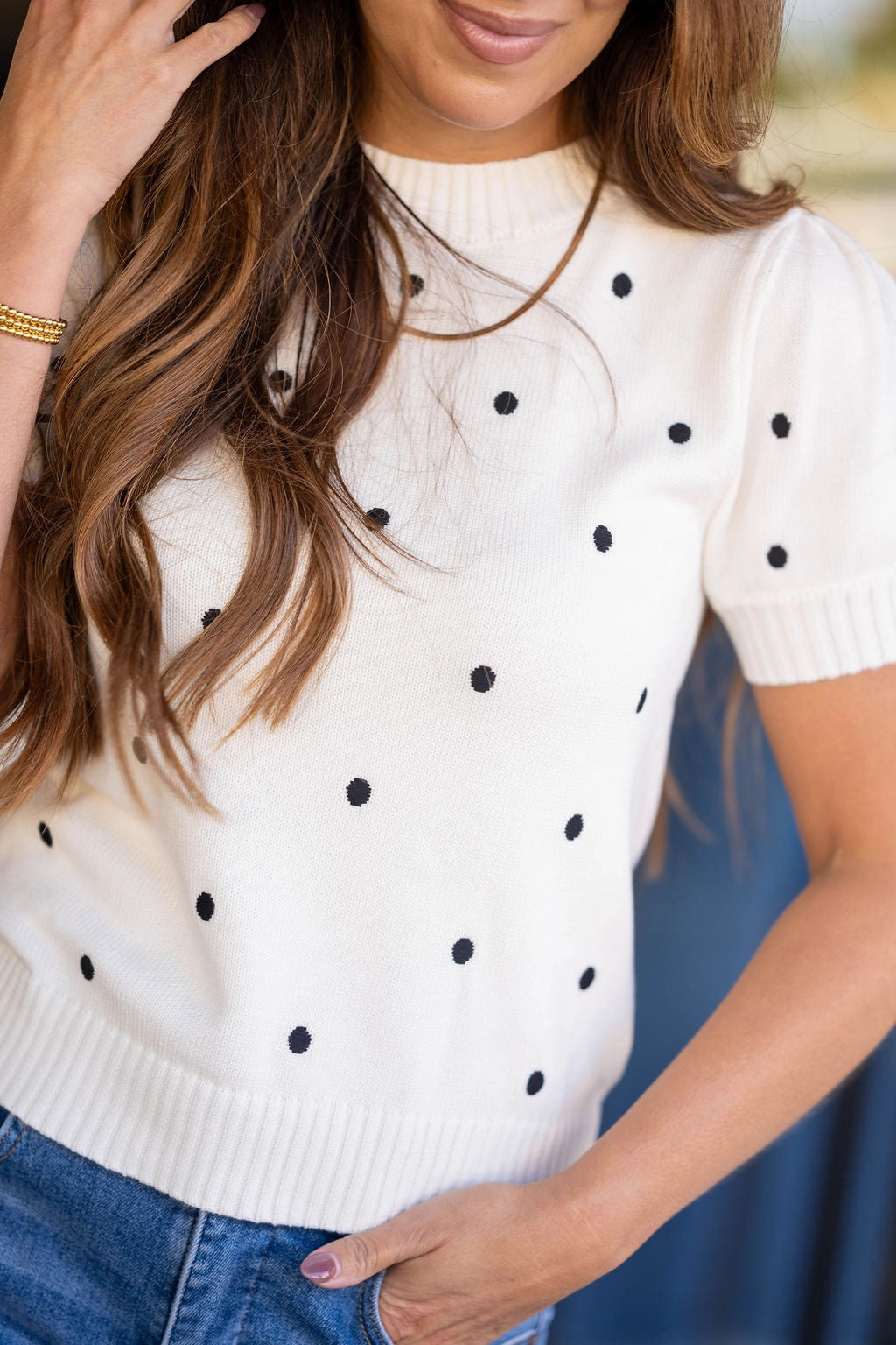 The Retro Dot Sweater simple design All Purpose Fit