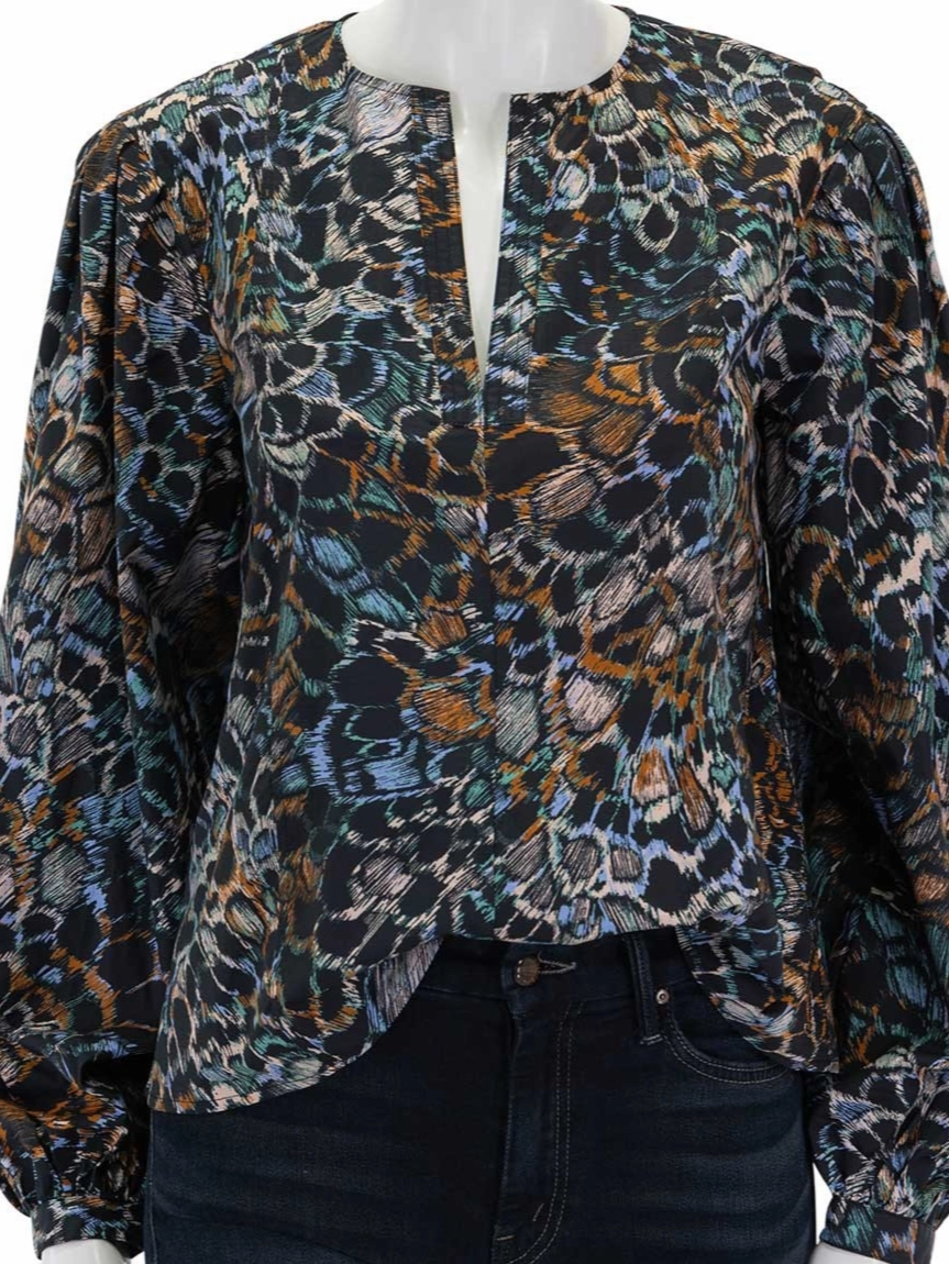 Button Down Collar Warm Layer Llara Blouse