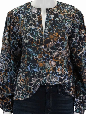 Button Down Collar Warm Layer Llara Blouse