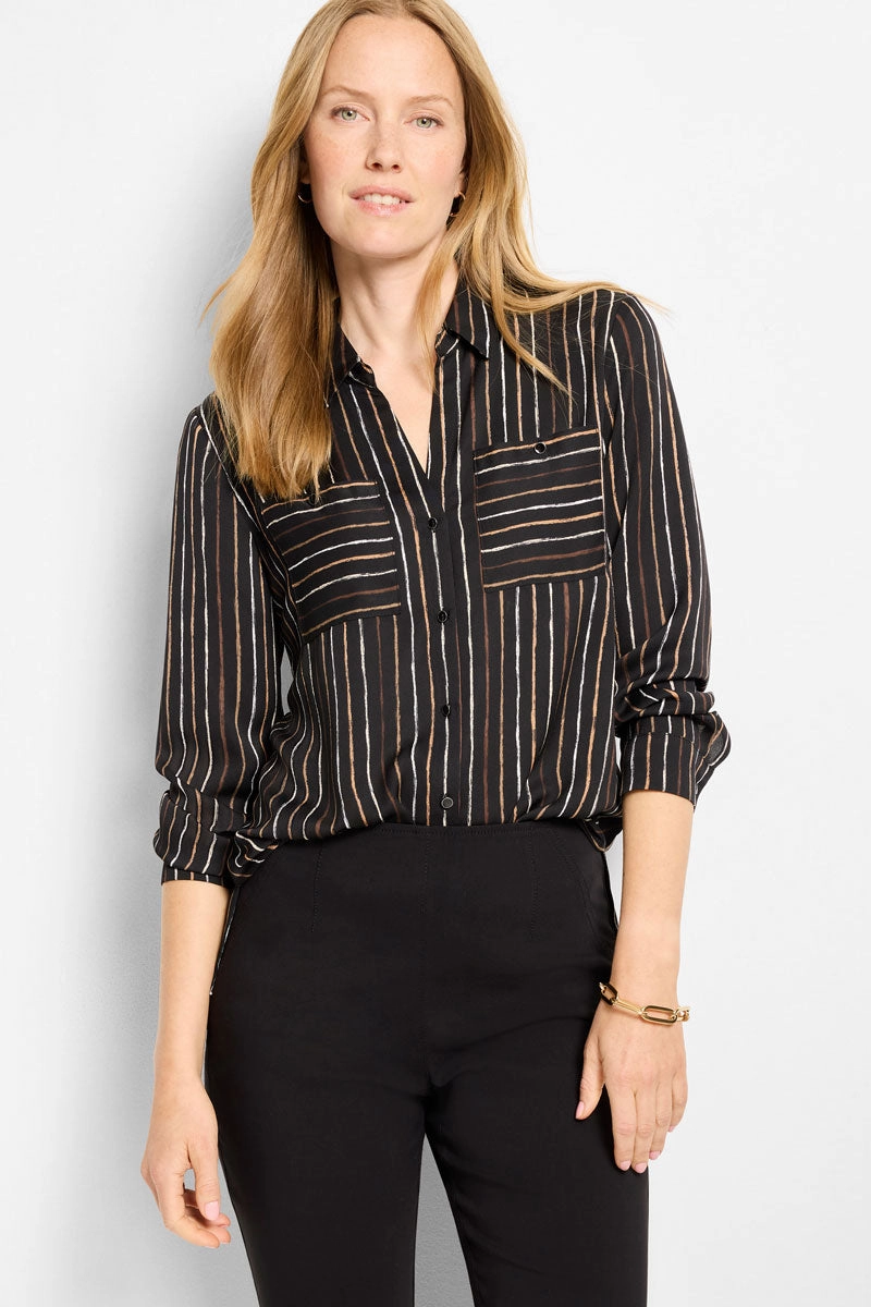 Festival Outfit NIC ZOE Mini Painted Stripe Shirt