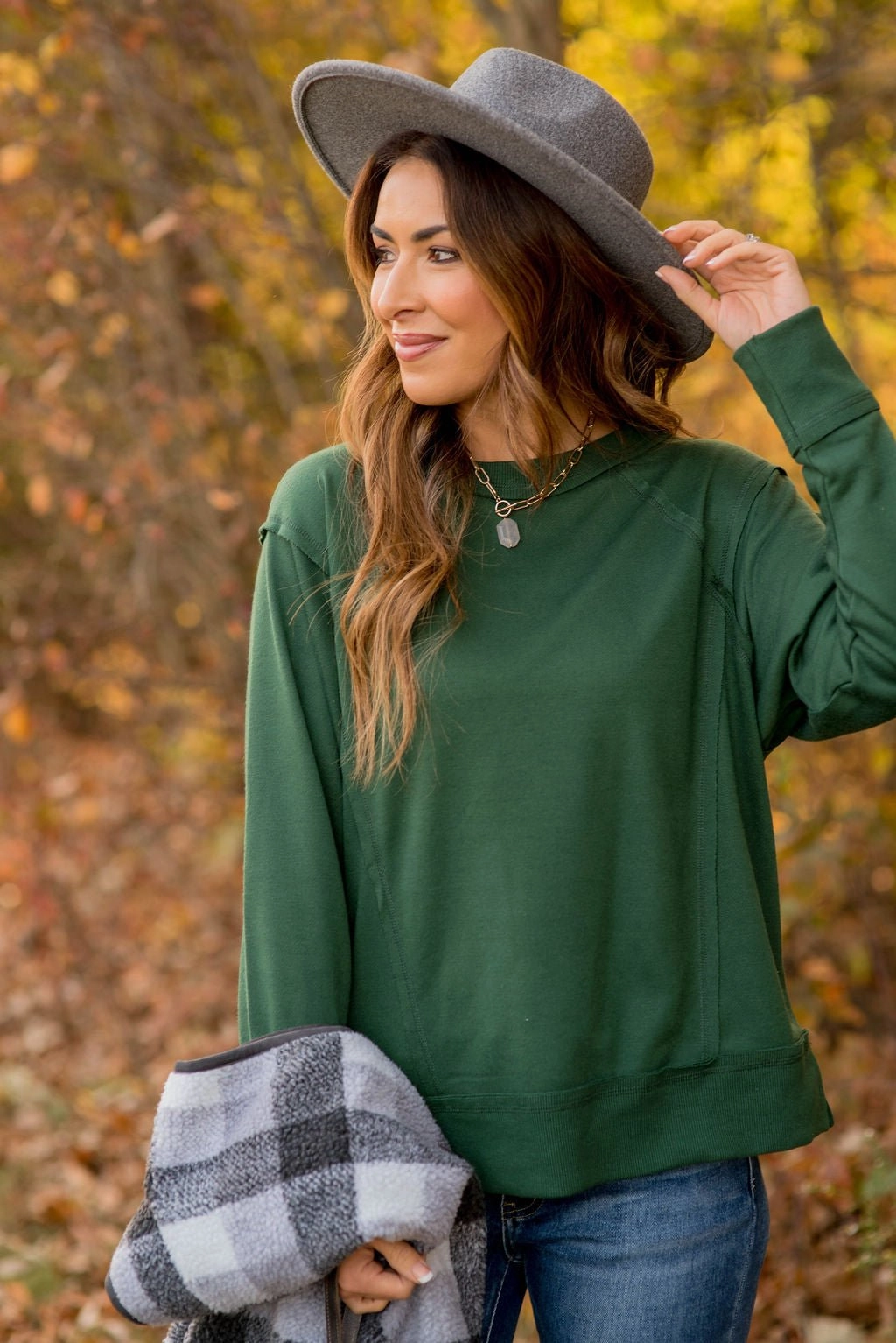 Athletic Raw Edge Side Slit Sweatshirt