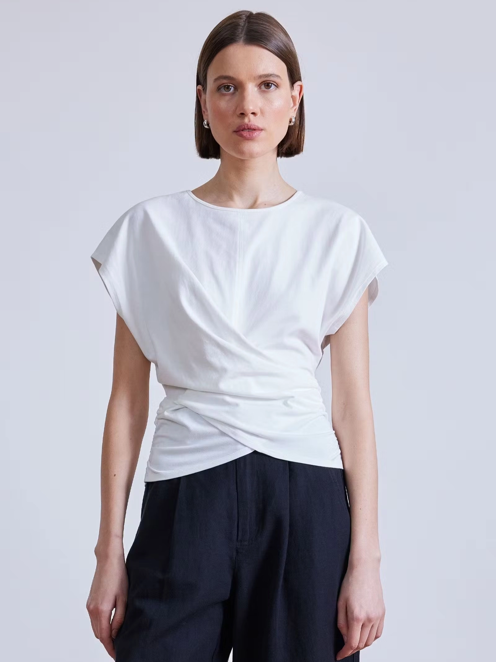 Twist Drape Tee Breathable fabric