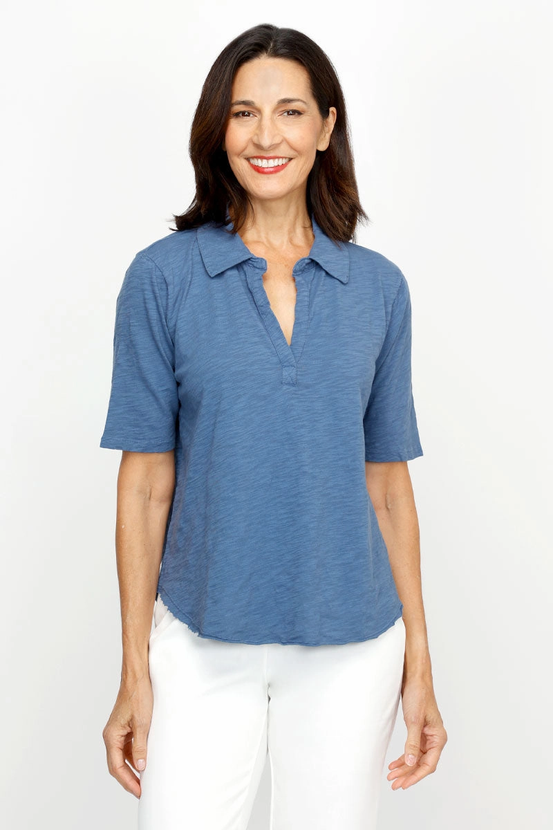 Mododoc Half Sleeve Easy Polo Tee Cozy Layers