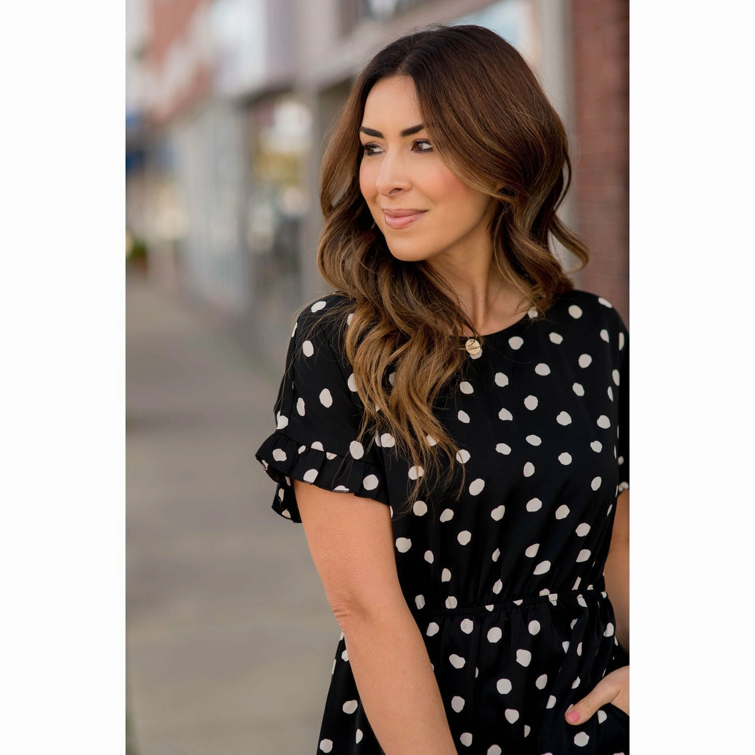 Comfortable Layer Subtle Glam Pretty in Polka Dots Dress