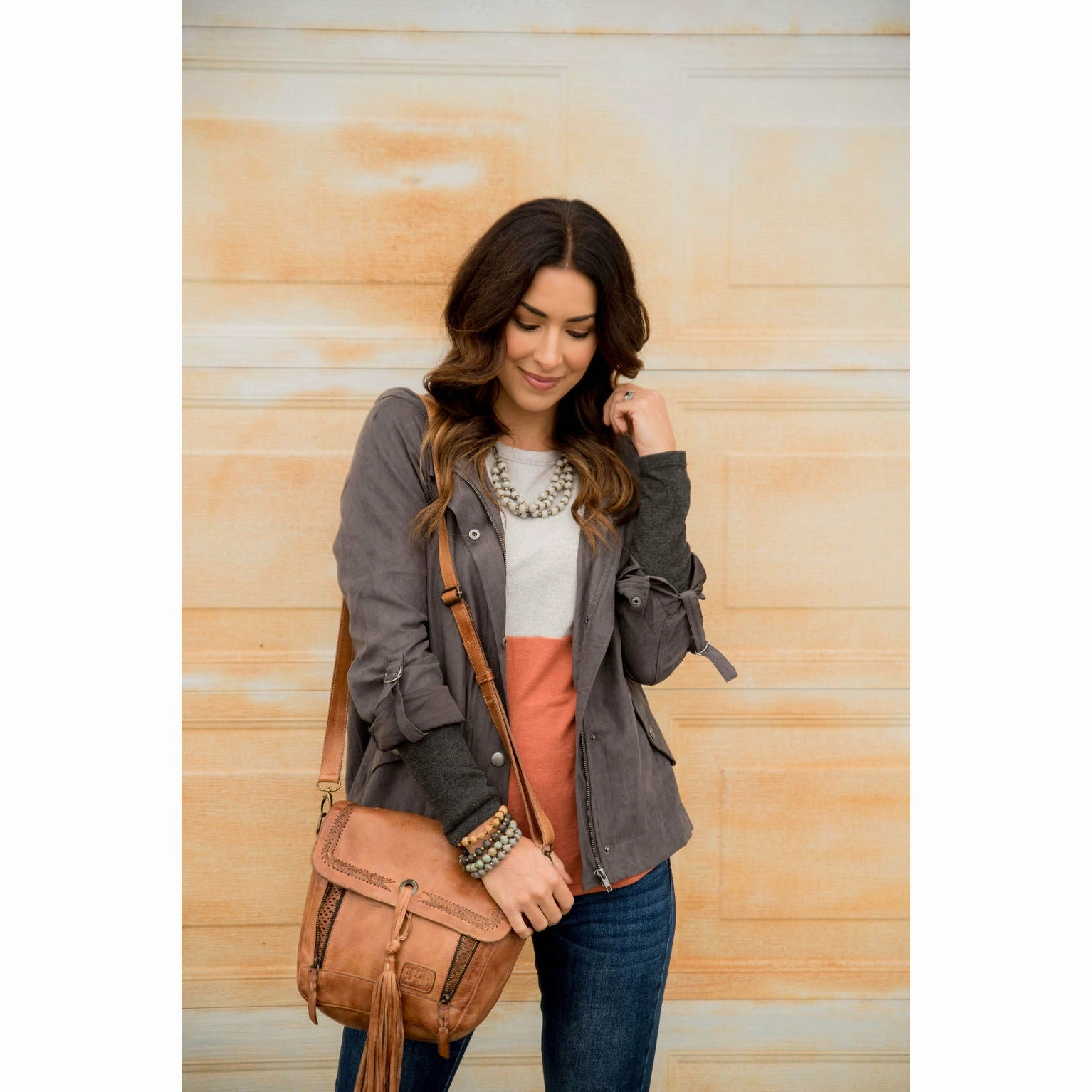 Soft Shell Material Utility Zipper Jacket