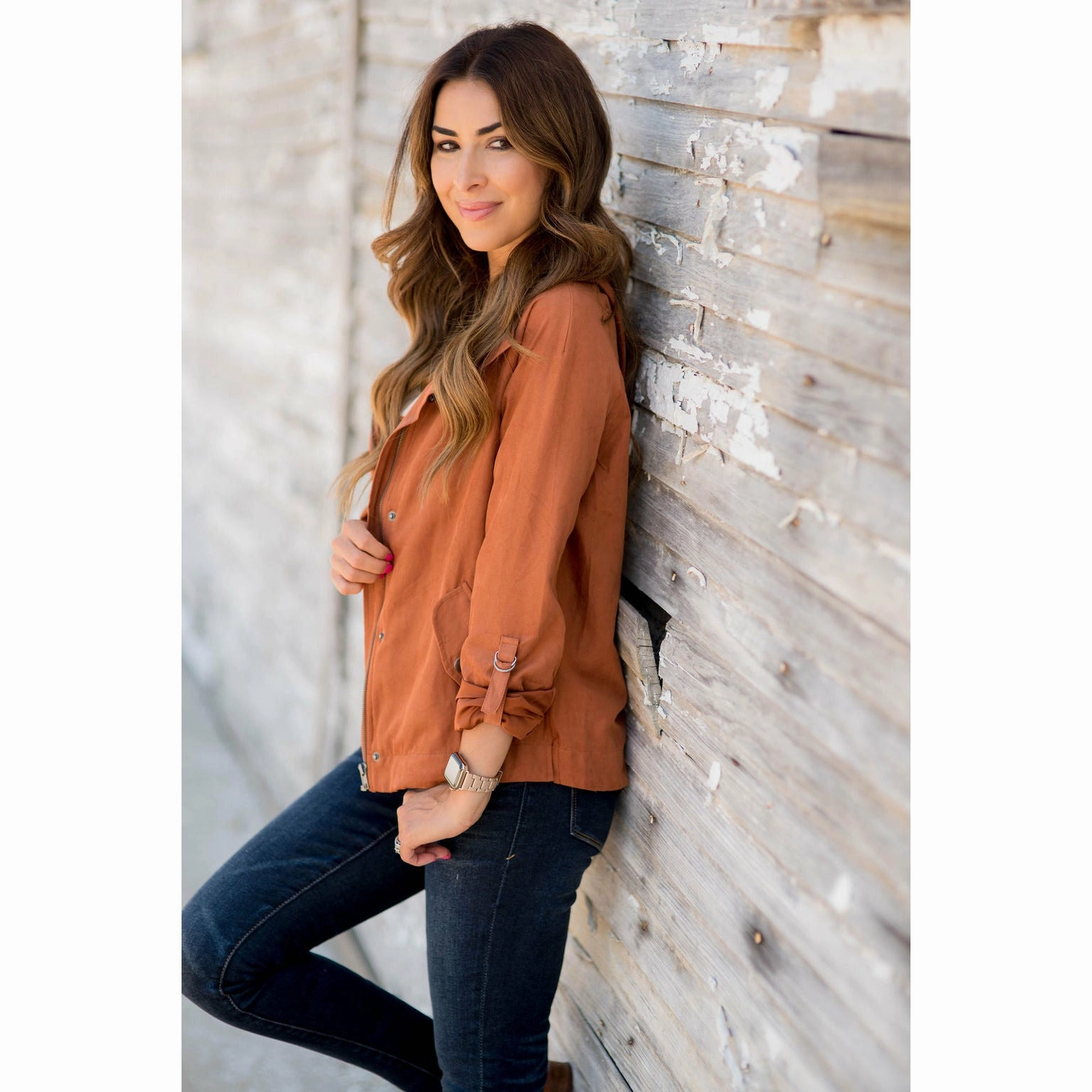 Reflective Safety Trim Flexible Articulated Elbows Utility Zipper Jacket