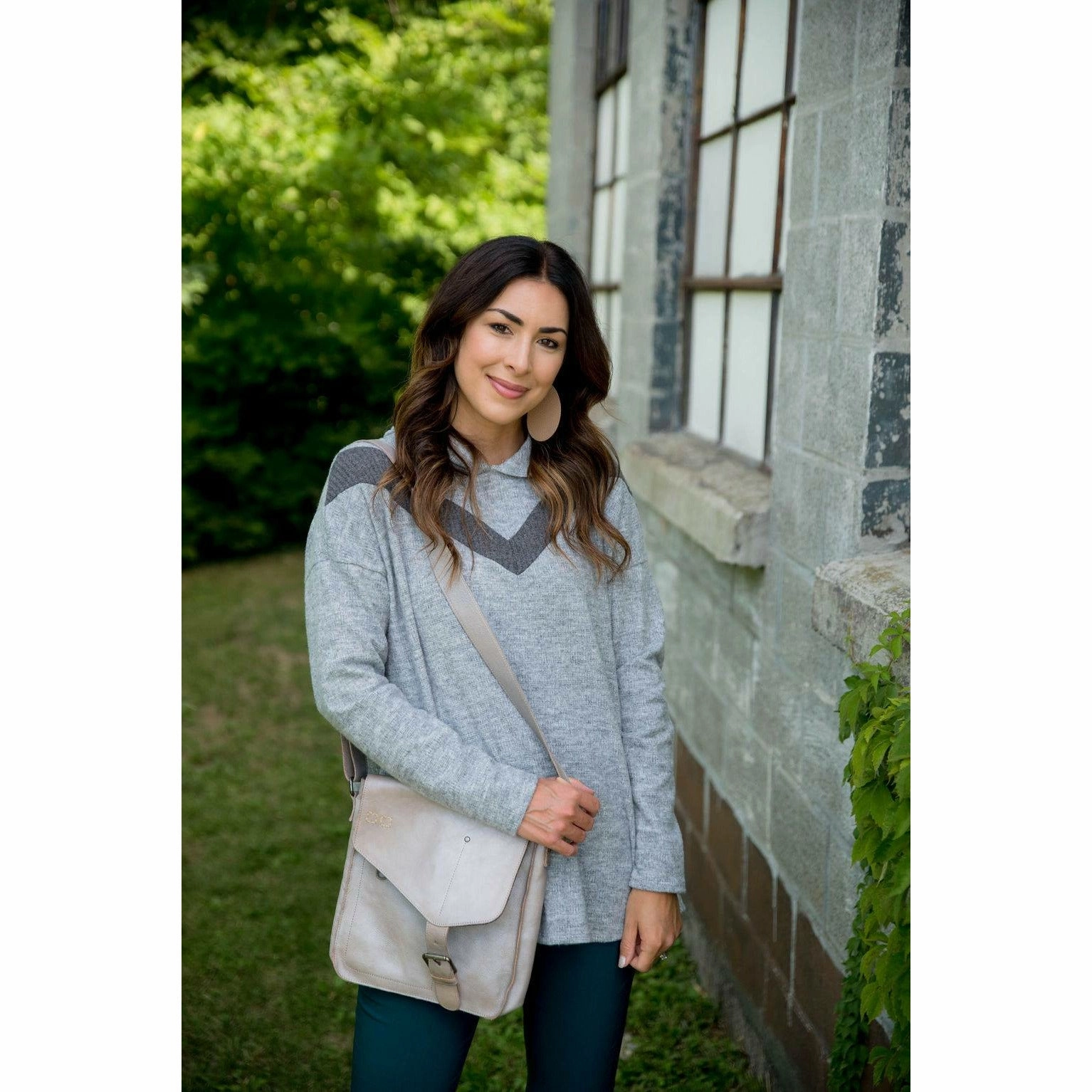 V Accent Hoodie Relaxed Look Sporty Wearable