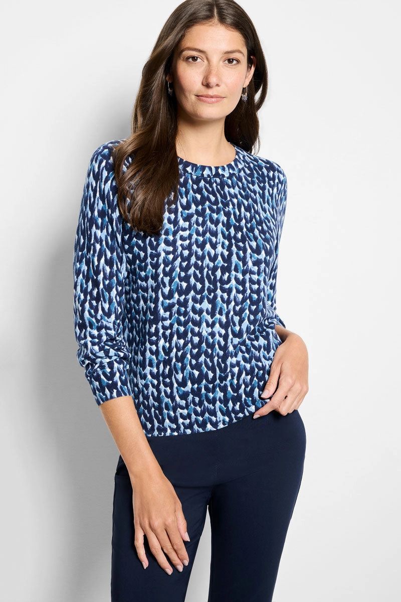 NIC ZOE Knit Stitch Cotton Sweater Friction Resistant Edging Comfortable Layer