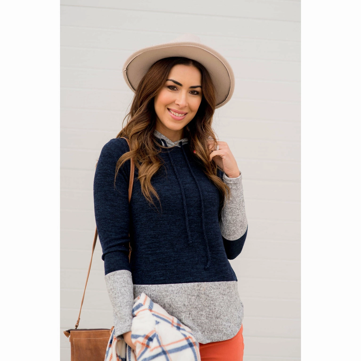 Heather Trimmed Hoodie graffiti print