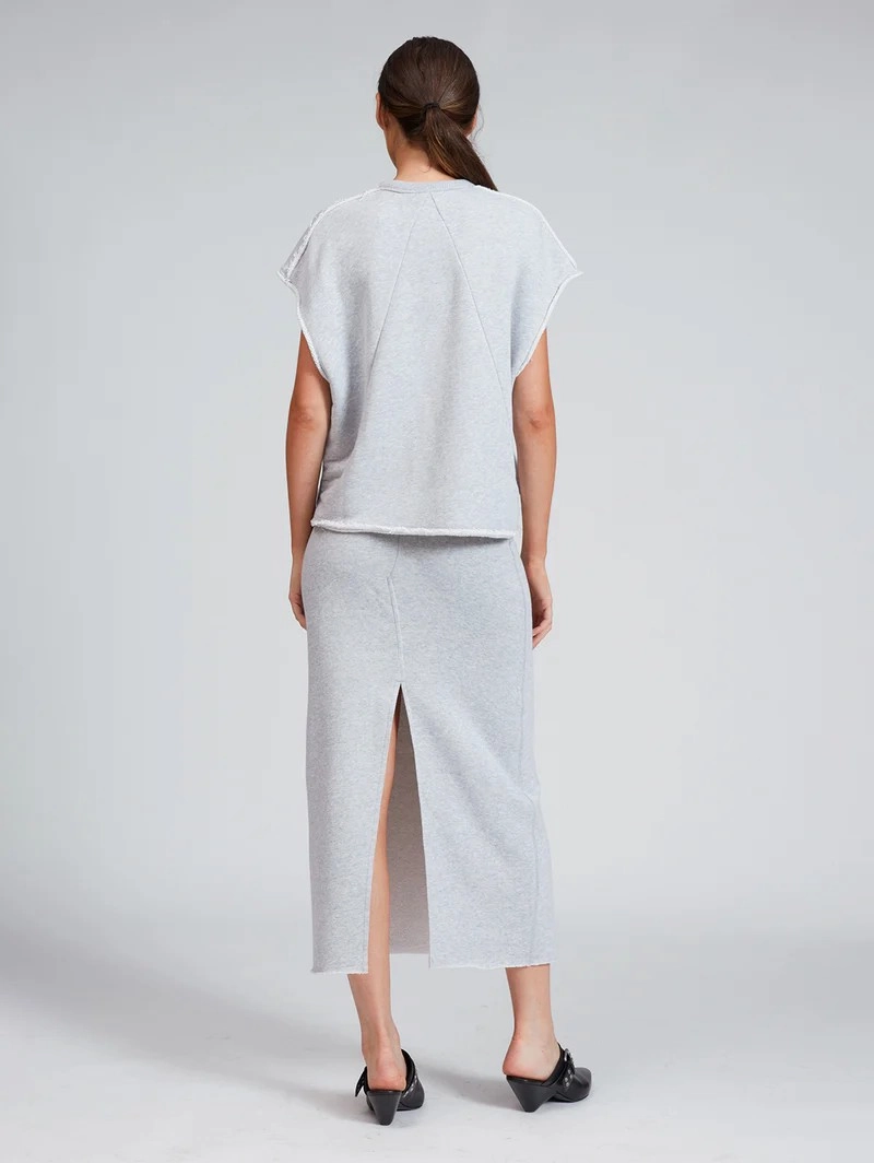 button detail Vintage Terry Skirt