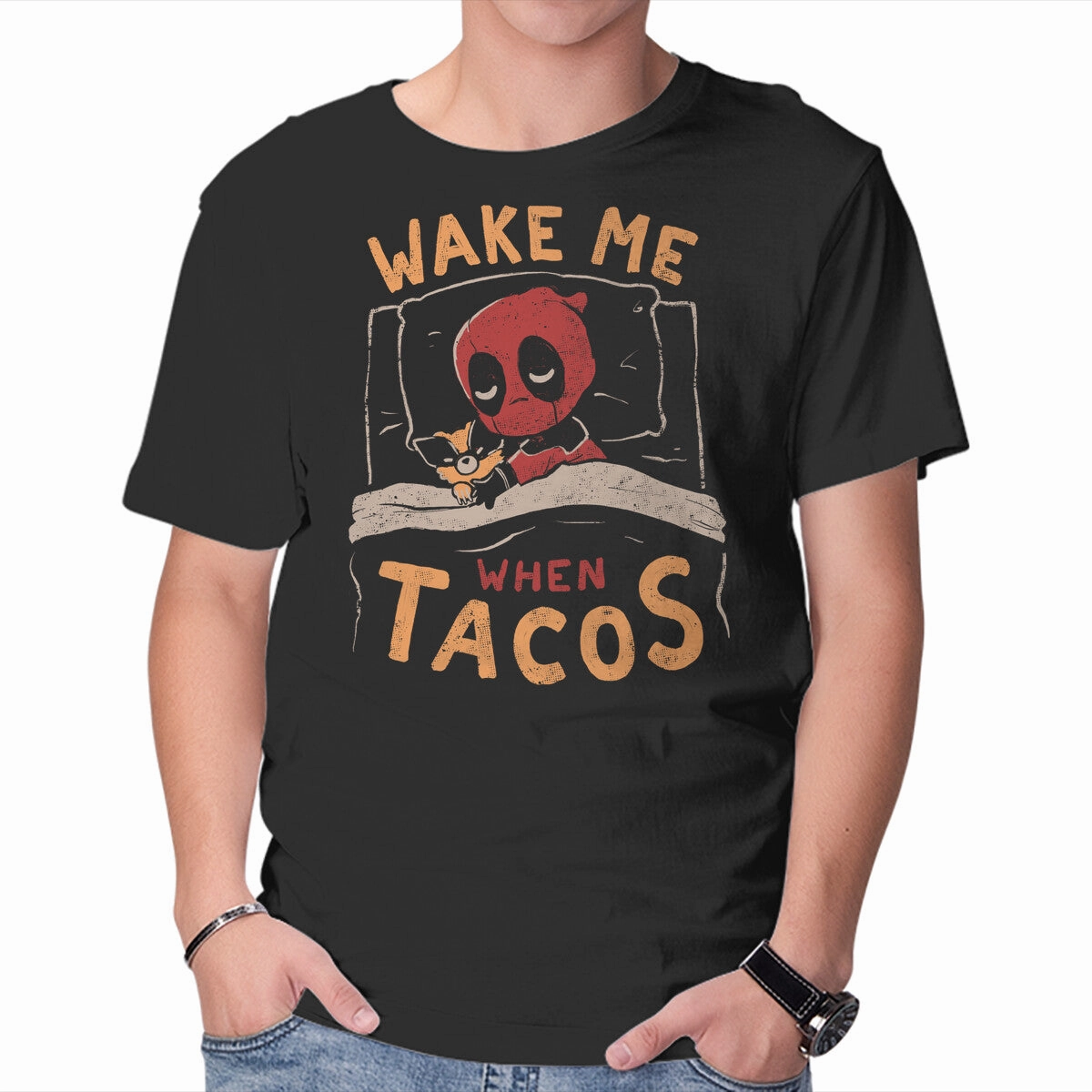 Flexible stretch Adjustable Fit Wake Me When Tacos