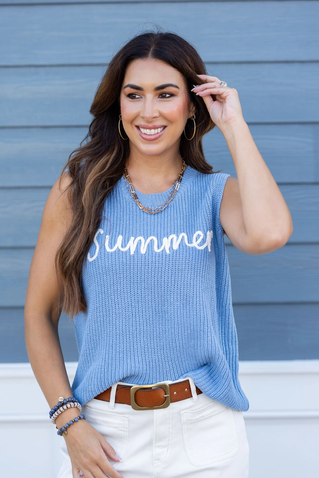 Street Ready Relaxed Knit Summer Stitched Knit Tank