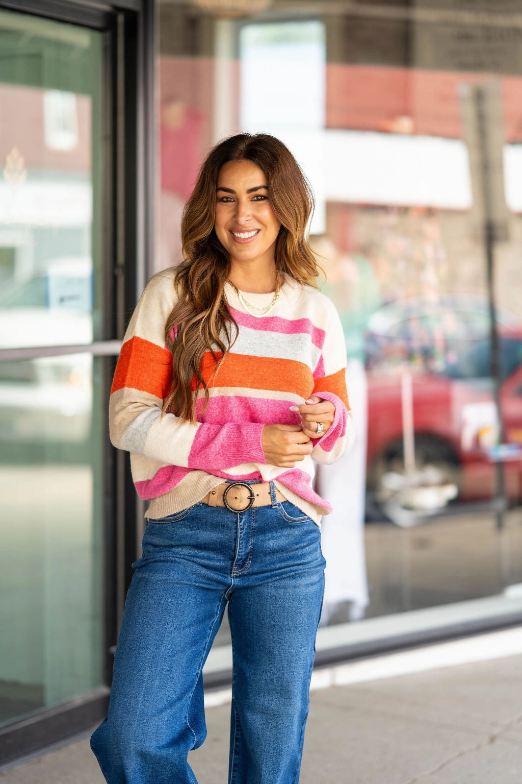 Chill Wear Chilly Layer Look Heathered Color Blocked Sweater