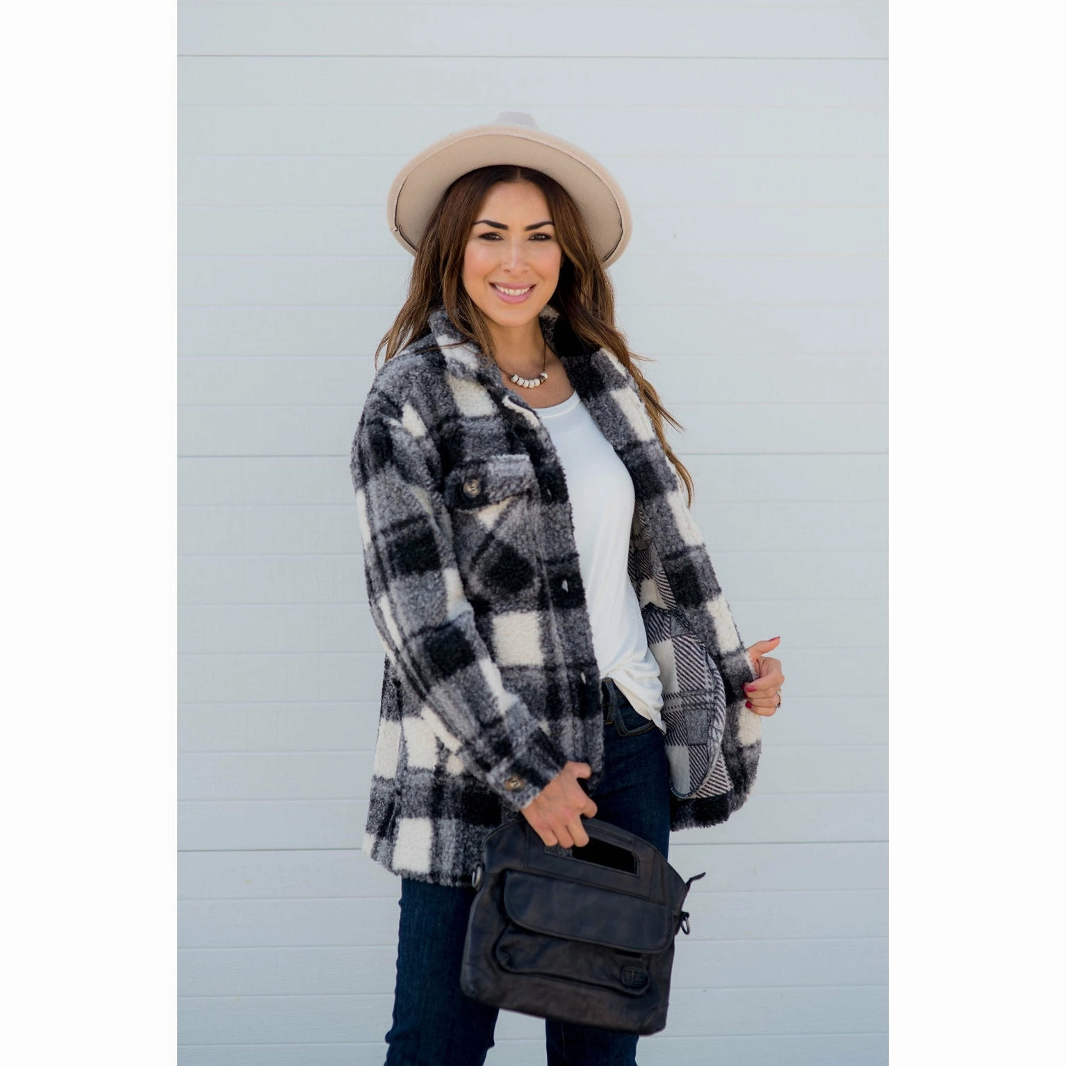 Quick Access Closures Ventilation System Fuzzy Plaid Jacket
