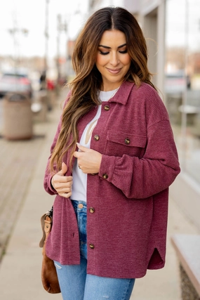 Woven Textured Shacket Durable Outer Layer