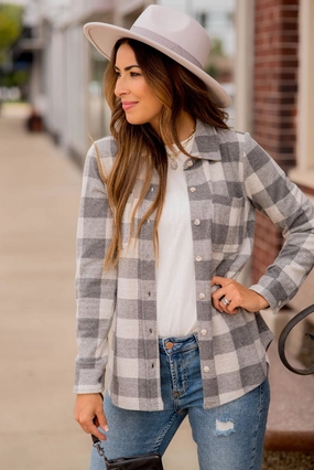 So Soft Buffalo Plaid Shacket Light Look