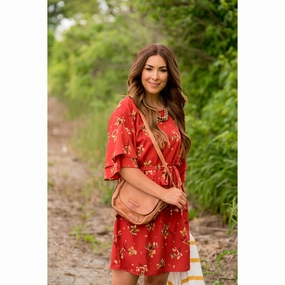 Floral Layered Sleeve Dress Chill Edge Seasonal Essential