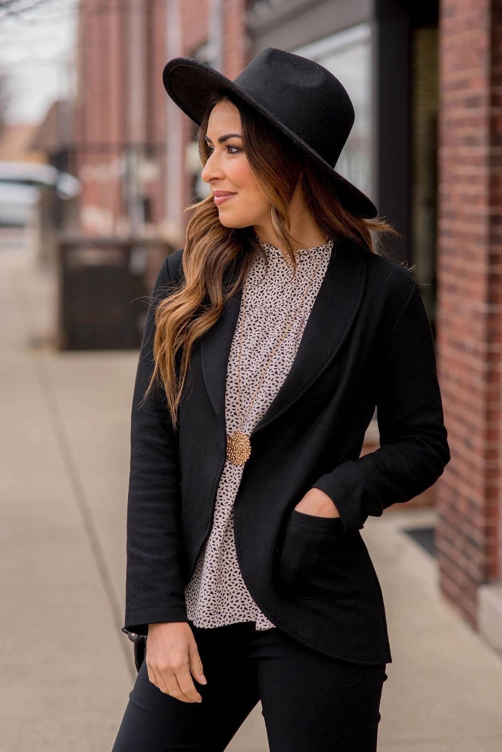 Reinforced Elbows Detachable Layers Woven Pocket Blazer