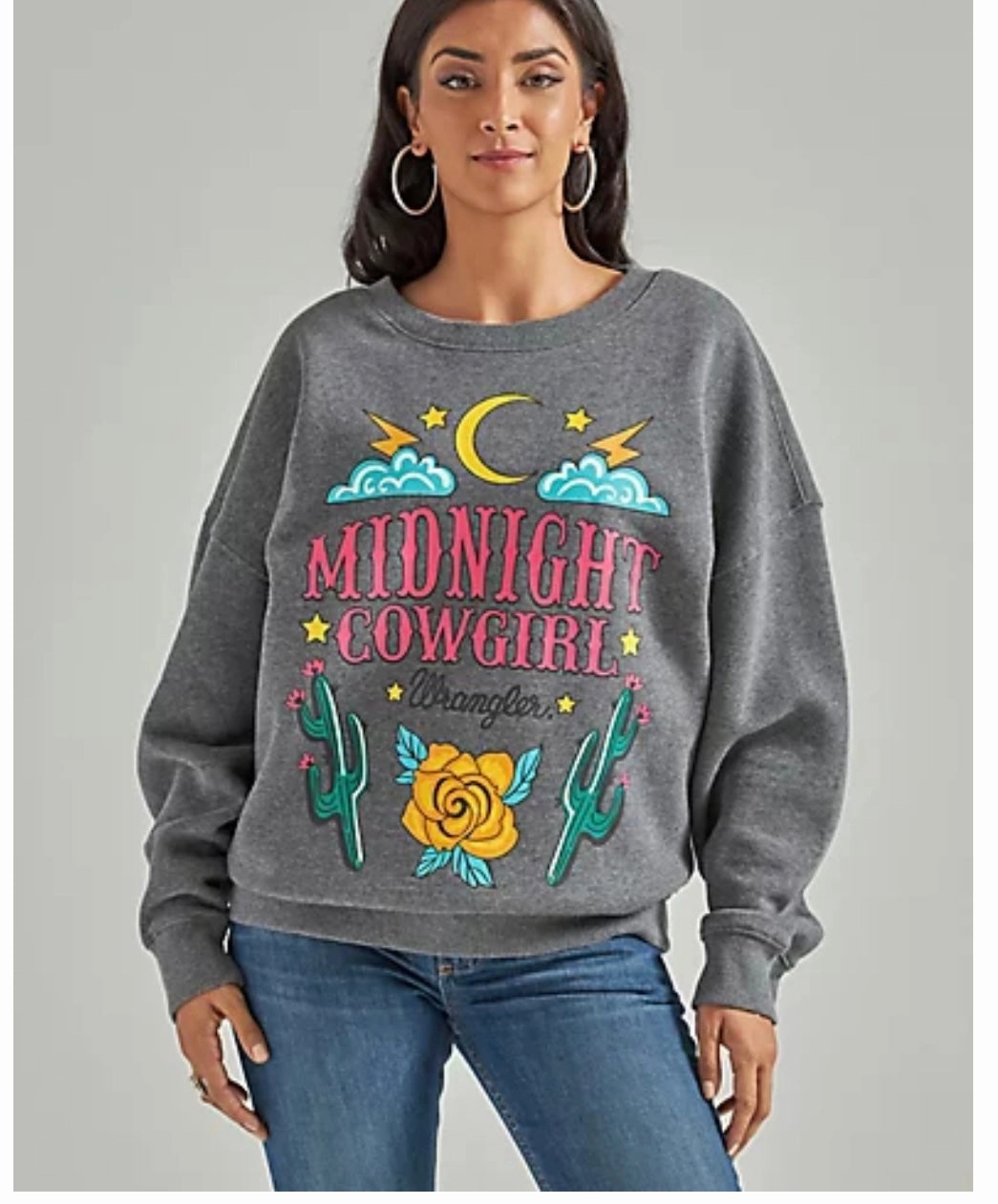 Wrangler Midnight Cowgirl Crewneck Eco Friendly Dye