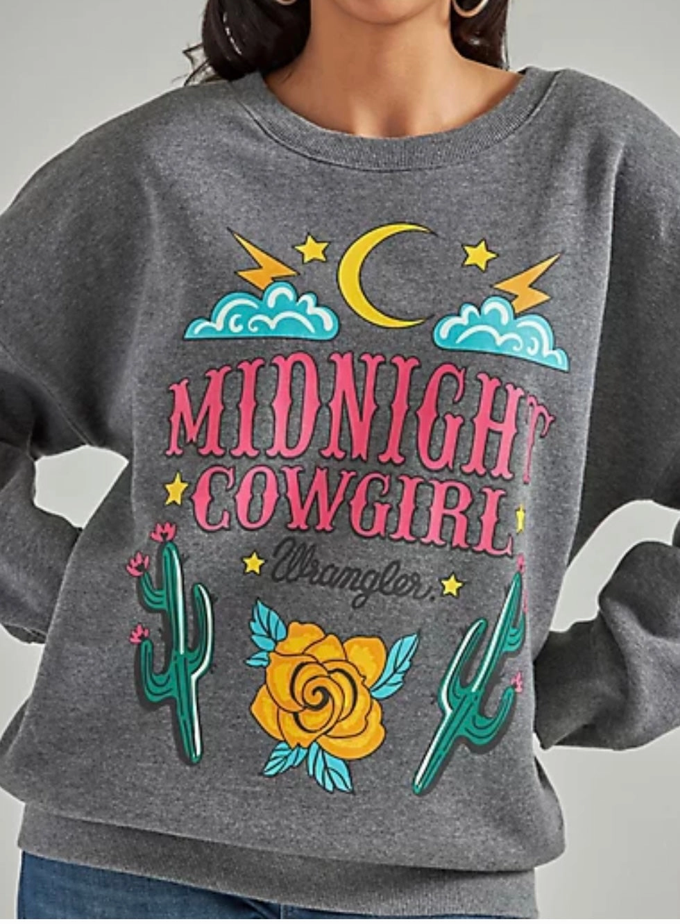 Wrangler Midnight Cowgirl Crewneck Light Stretch Fit Lounge Comfort