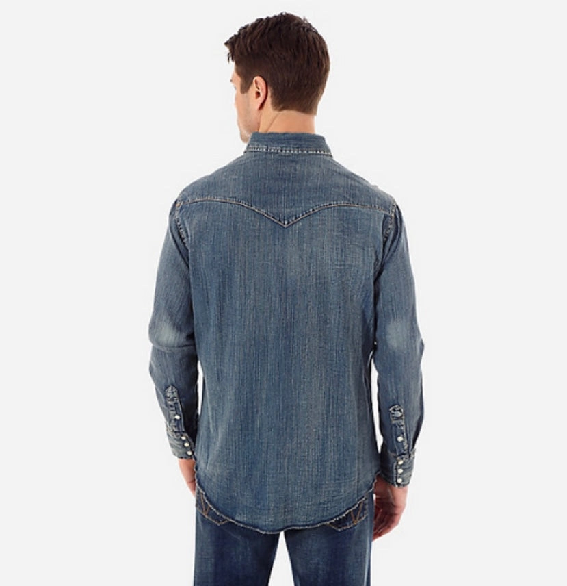 Non-Iron Wrangler Mens Authentic Cowboy Cut Work Shirt