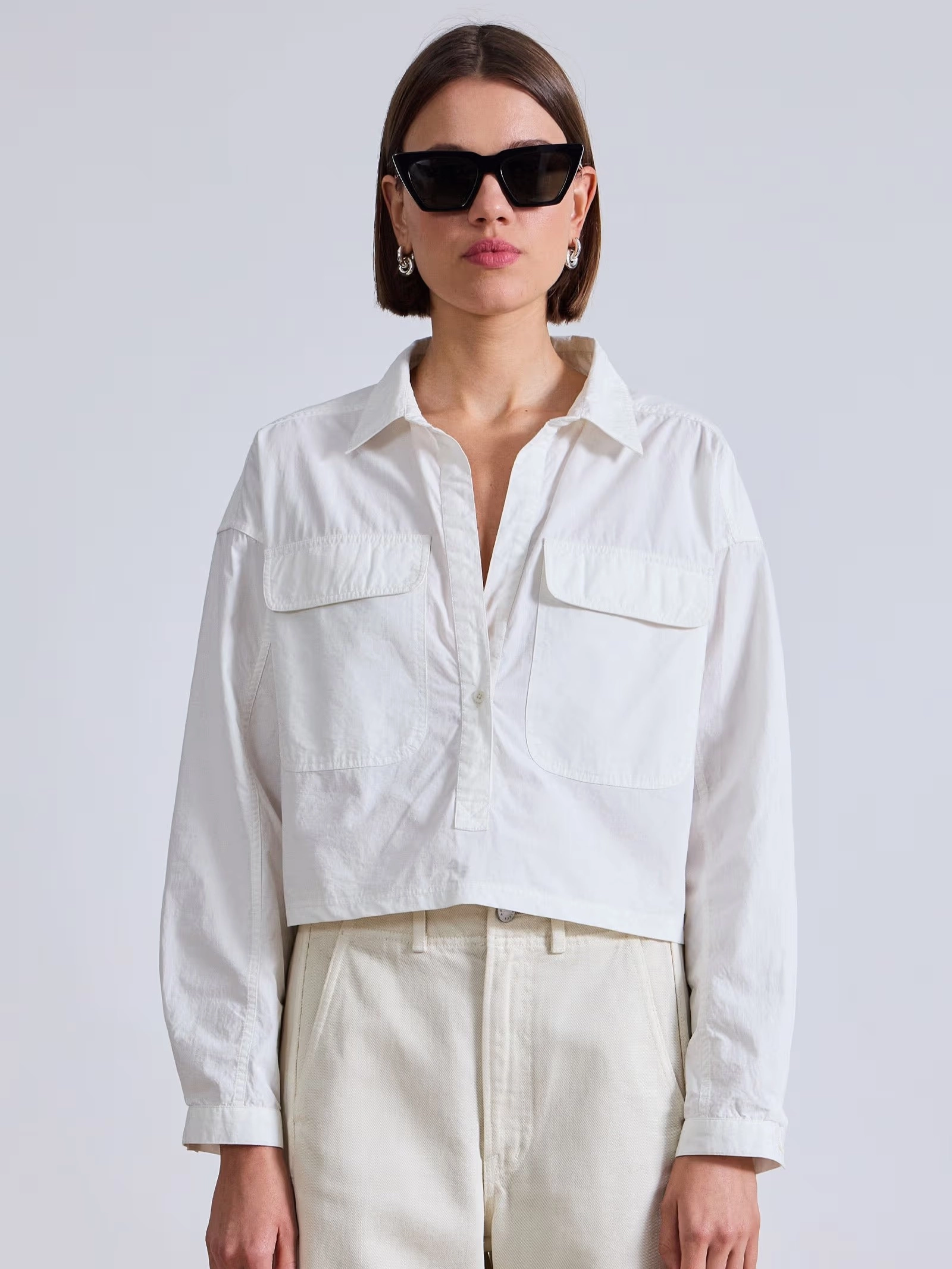 AdjustableHemCuffs Cropped Kava Top