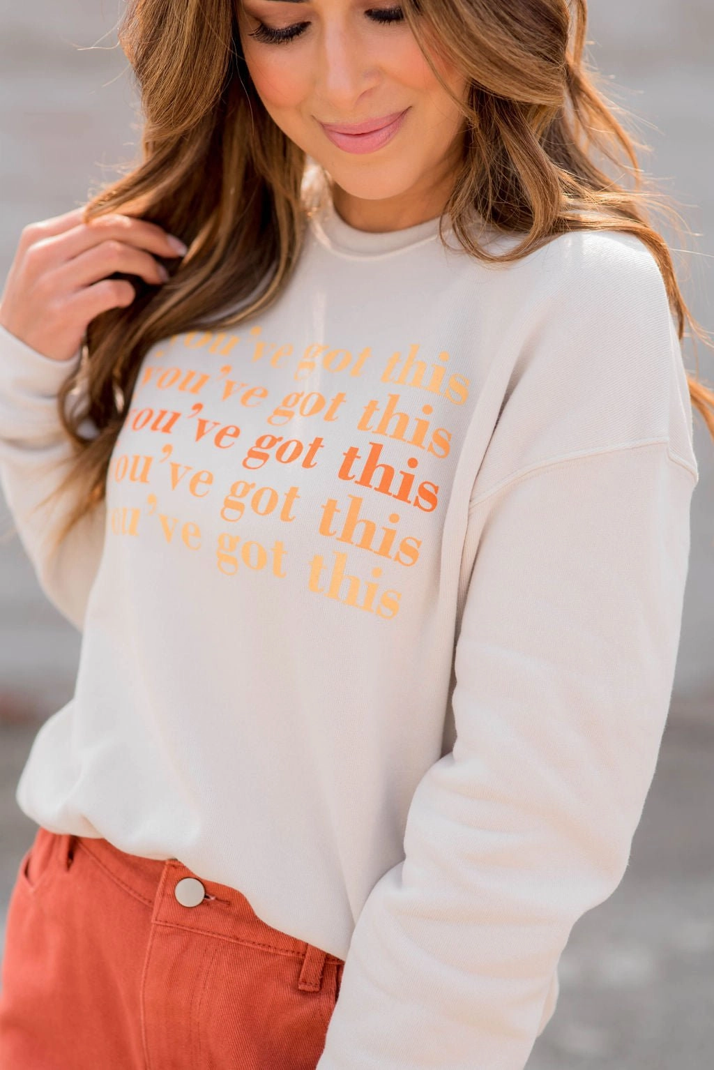 You've Got This Cascading Graphic Crewneck Festival Outfit