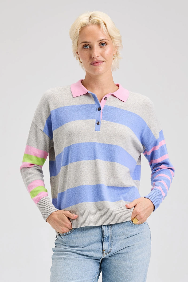 Zaket & Plover Blah Blah Rugby Sweater Chilly Day Outfit Warm Layering