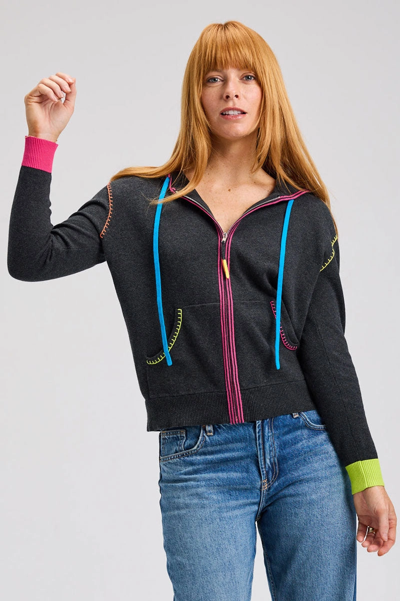 Layering Essential Zaket & Plover Heart Embroidered Hoodie