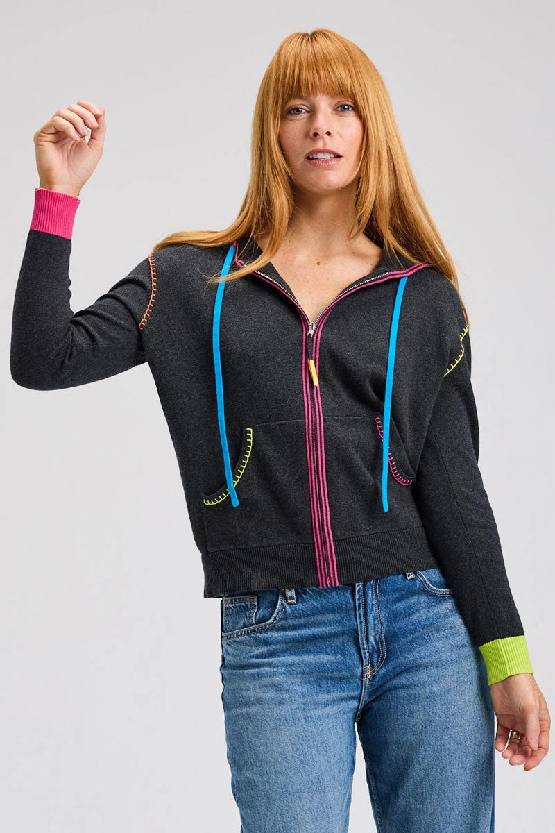 Zaket & Plover Heart Embroidered Hoodie Comfort Fit Design