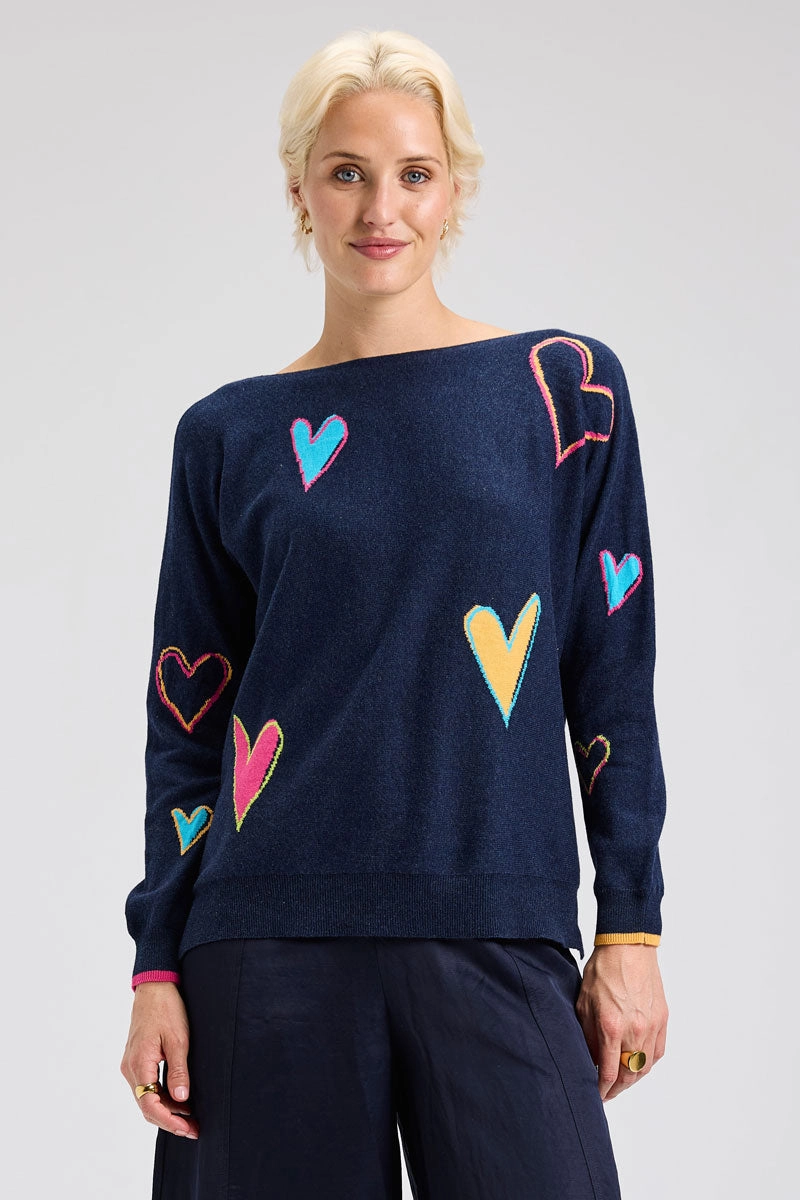 Versatile Layering Piece Quick Comfort Wear Zaket & Plover Intarsia Heart Sweater